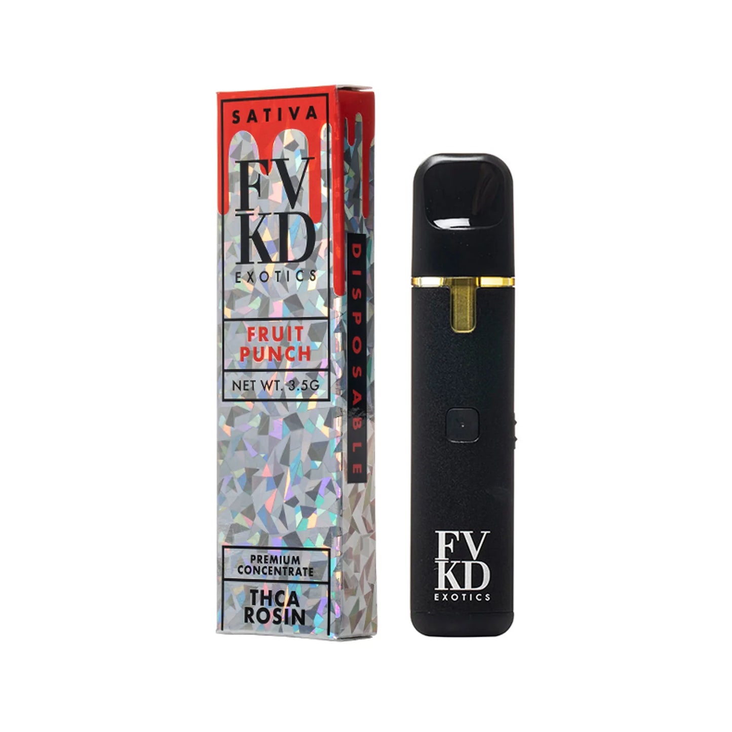 Fruit Punch Sativa FVKD Exotics THCA Vape 3.5g Rosin Disposable Pen