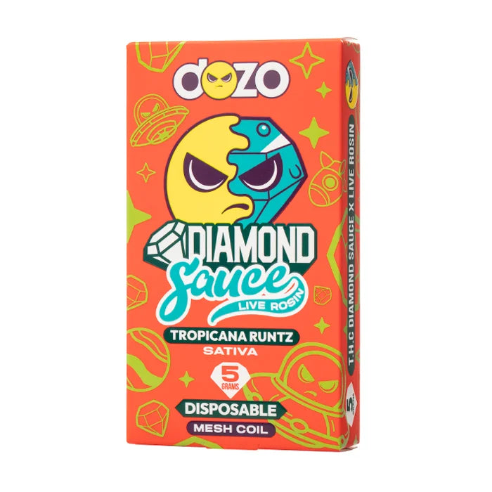 Dozo Diamond Sauce Live Rosin Tropicana Runtz Sativa 5g Disposable