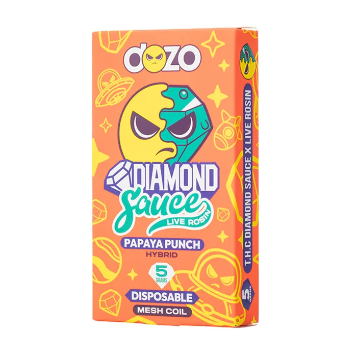 Dozo Diamond Sause Live Rosin Papaya Punch Hybird 5g Disposable