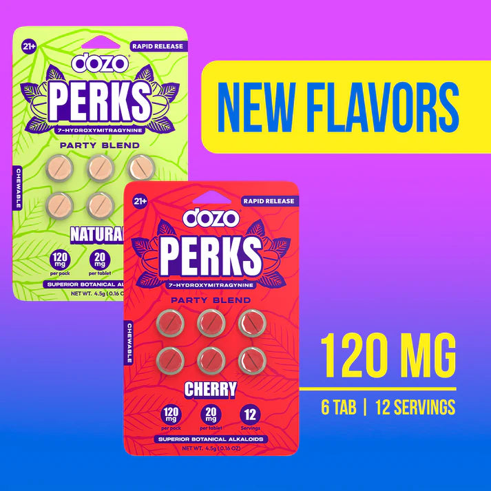 New Dozo PERKS 7-HYDROXYMITRAGYNINE | 6ct (120 mg Per Pack)