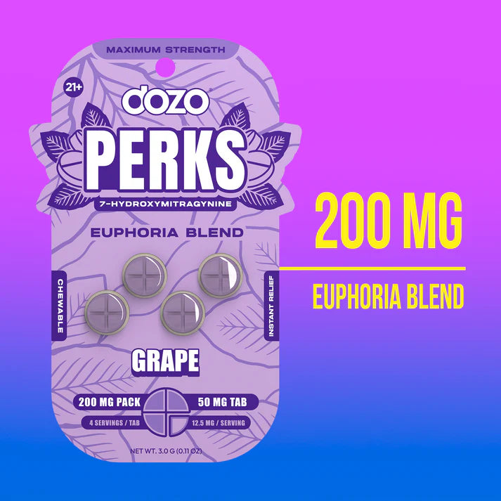 Dozo PERKS 7-HYDROXYMITRAGYNINE | 4ct (50 mg Per Pack)