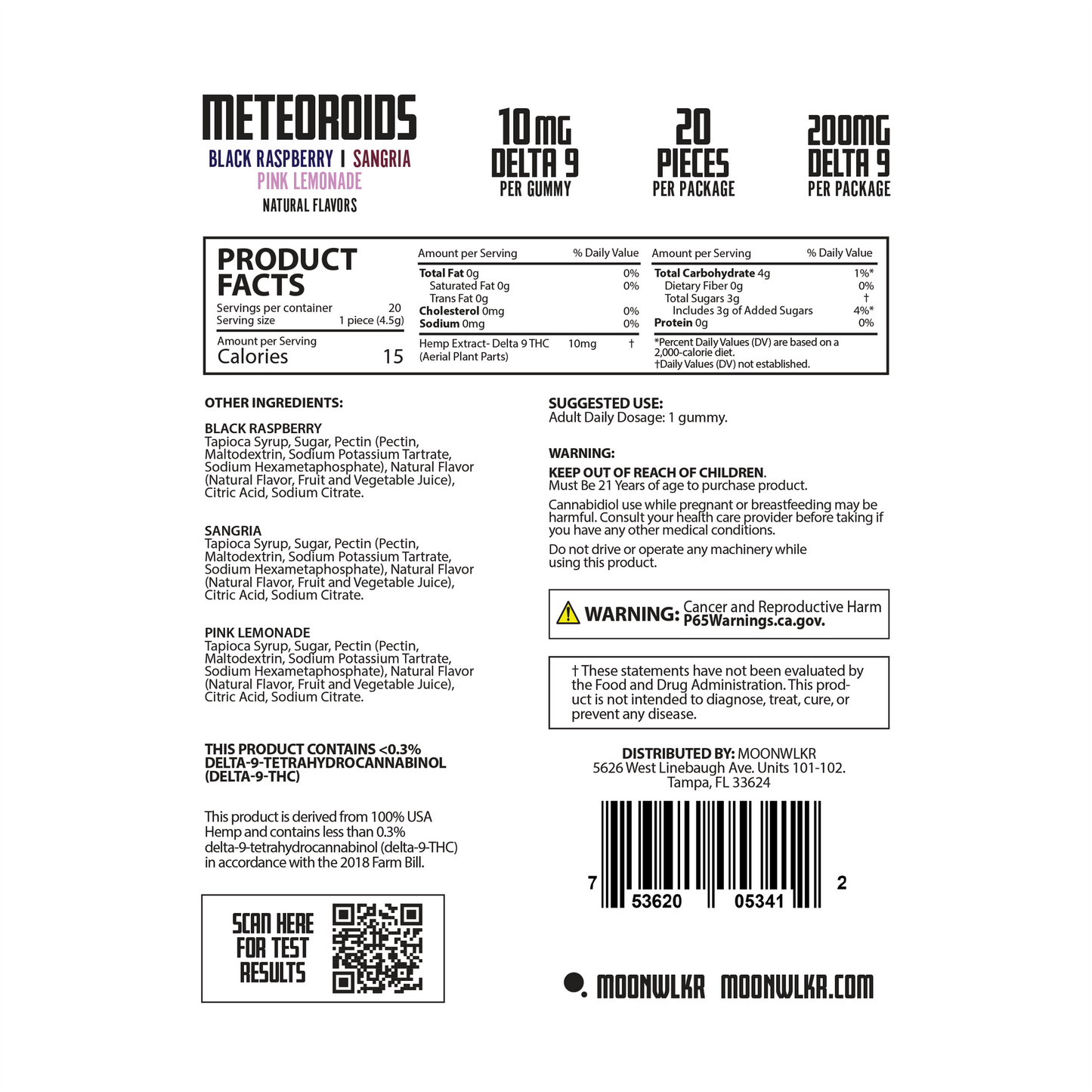 Moonwlkr - D9 THC Gummies — Meteoroids