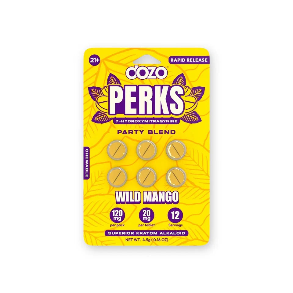 New Dozo PERKS 7-HYDROXYMITRAGYNINE | 6ct (120 mg Per Pack)